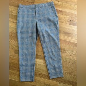 Zara black, brown & blue plaid work pants. Size M